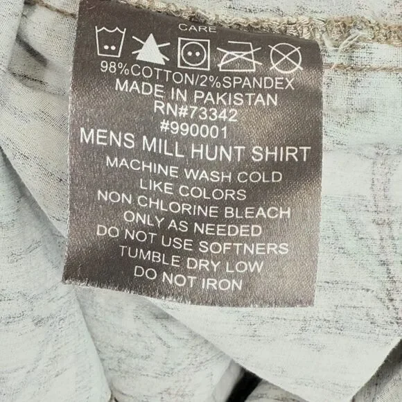 Vintage Mossy Oak Camo Button Up Shirt Mens Medium Vented Hunting Cotton - Picture 10 of 11